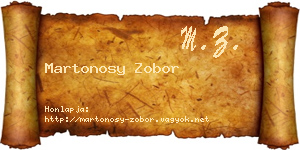 Martonosy Zobor névjegykártya